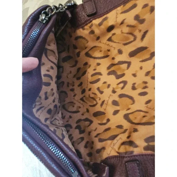 Aimee Kestenberg Purse Leather Fringe Tassel Flap Double Entry Chain Strap Boho - Picture 12 of 16